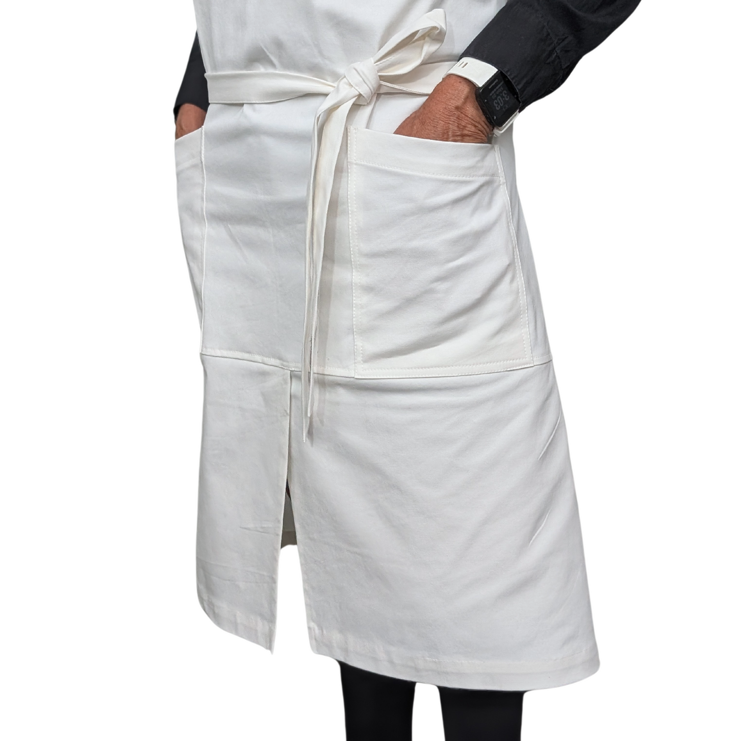 Apron Organic, with split front, made in pure 100% Organic cotton