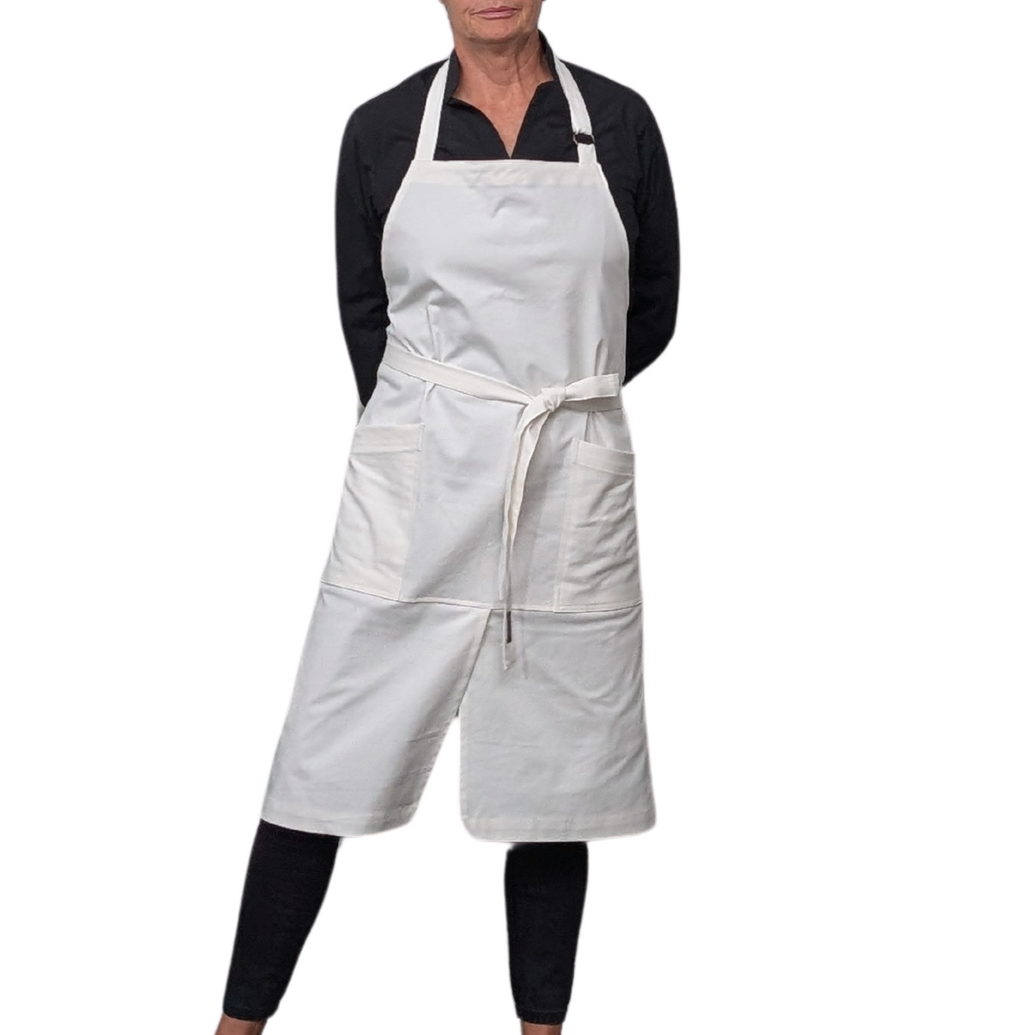 Apron Organic, with split front, made in pure 100% Organic cotton