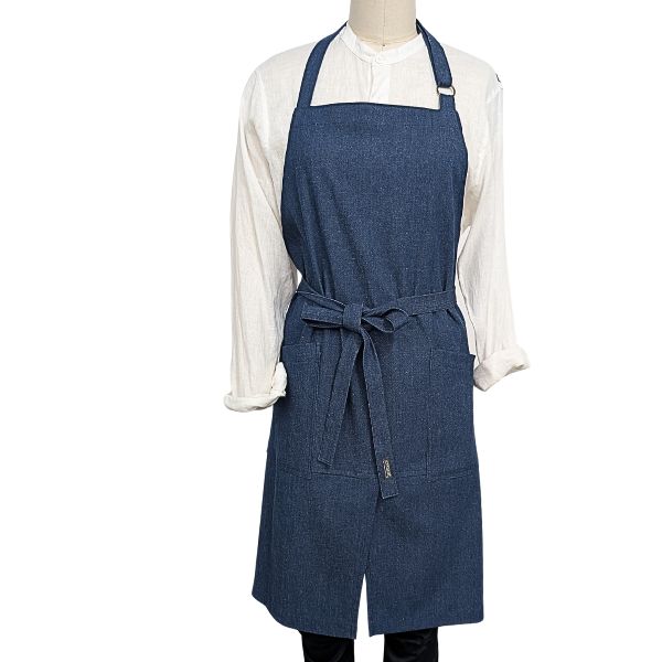 Apron Organic, with split front, made in pure 100% Organic cotton