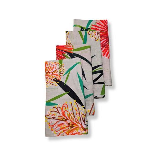 Table Napkin Grevillea Flower Set of Four