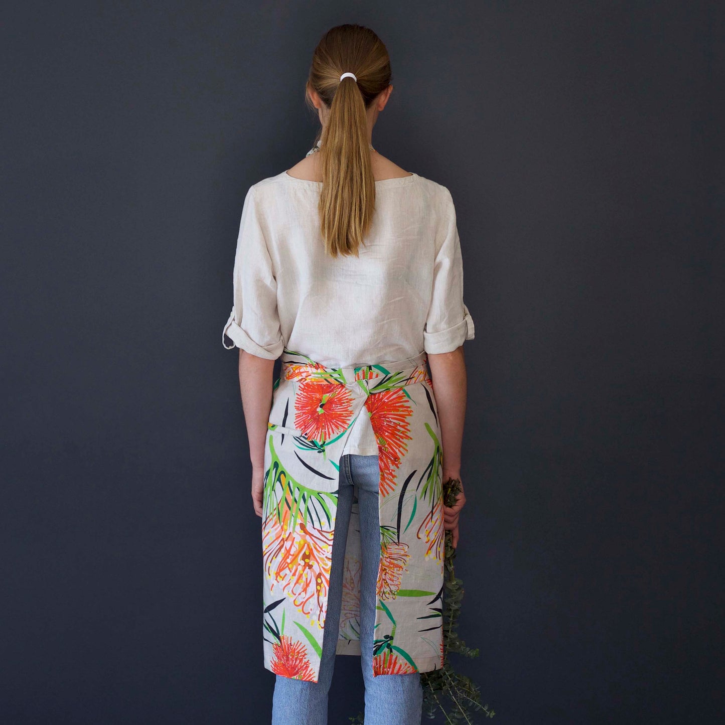 Apron-Kitchen-Magic-Grevillea-Print-Australian-Made-Back
