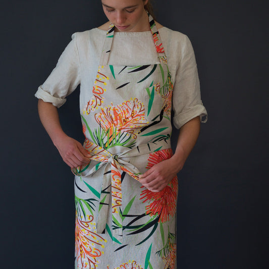 Apron-Kitchen-Magic-Grevillea-Print-Australian-Made